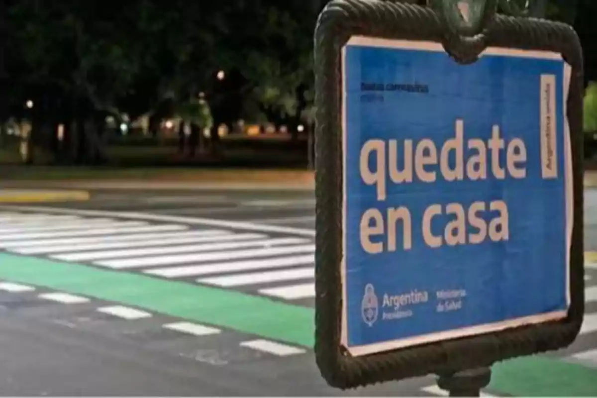 A blue sign with the message A blue sign with the message