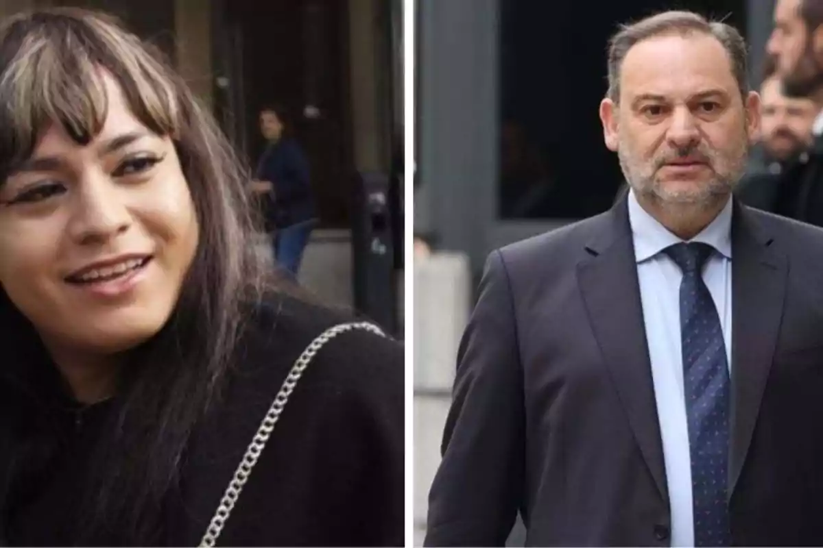 Dos personas aparecen en la imagen, una mujer con cabello largo y oscuro a la izquierda y un hombre con barba y traje a la derecha, ambos en exteriores. Dos personas aparecen en la imagen, una mujer con cabello largo y oscuro a la izquierda y un hombre con barba y traje a la derecha, ambos en exteriores.