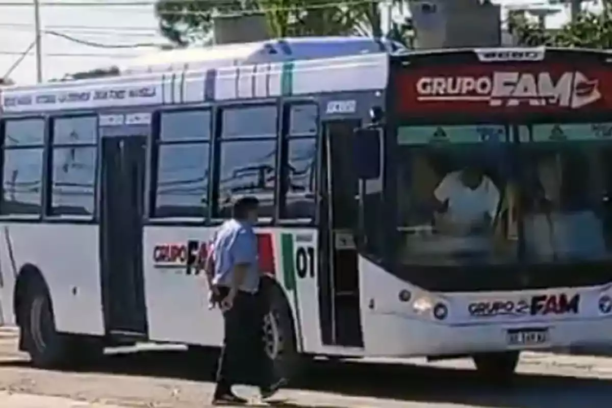 A white bus with the sign A white bus with the sign