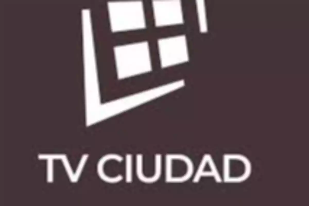TV Ciudad logo with a brown background and white letters TV Ciudad logo with a brown background and white letters