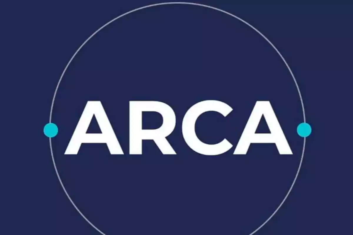 Logo with the word ARCA in white letters on a dark blue background inside a thin circle with two blue dots on the sides Logo with the word ARCA in white letters on a dark blue background inside a thin circle with two blue dots on the sides