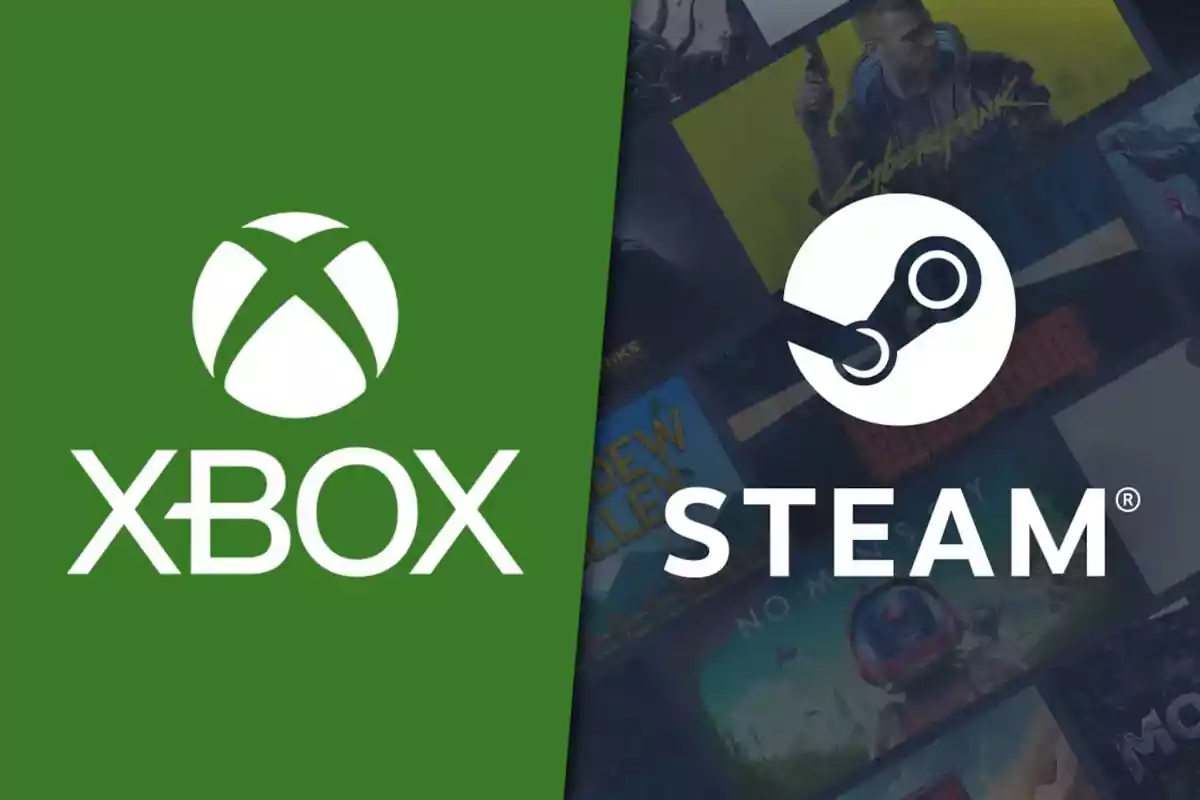 Xbox and Steam logos together in a split image