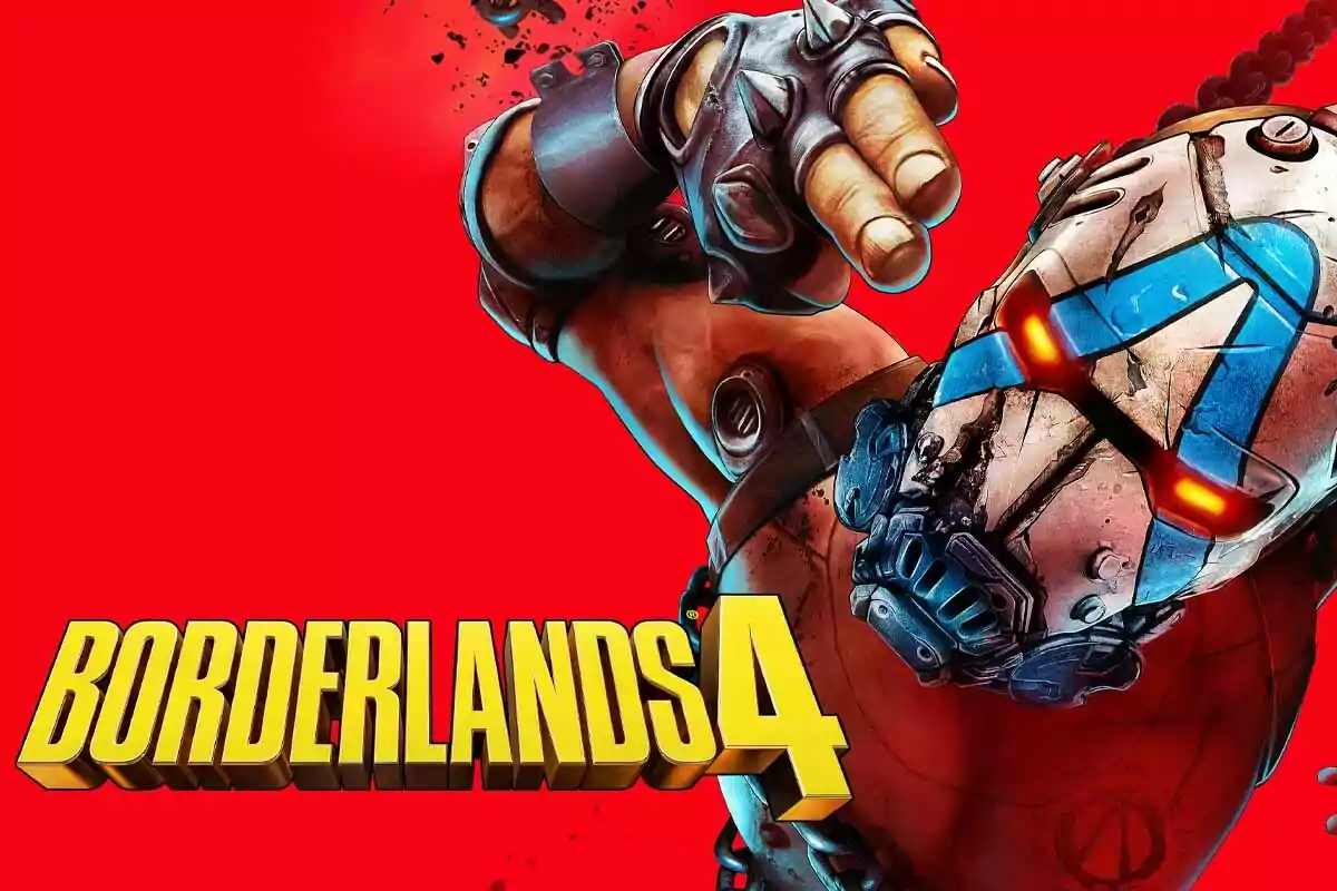 Portada del videojuego Borderlands 4 con un personaje enmascarado y fondo rojo Portada del videojuego Borderlands 4 con un personaje enmascarado y fondo rojo
