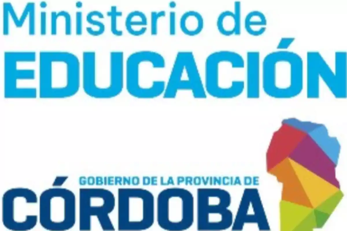 Logo del Ministerio de Educación del Gobierno de la Provincia de Córdoba con un mapa colorido de la provincia