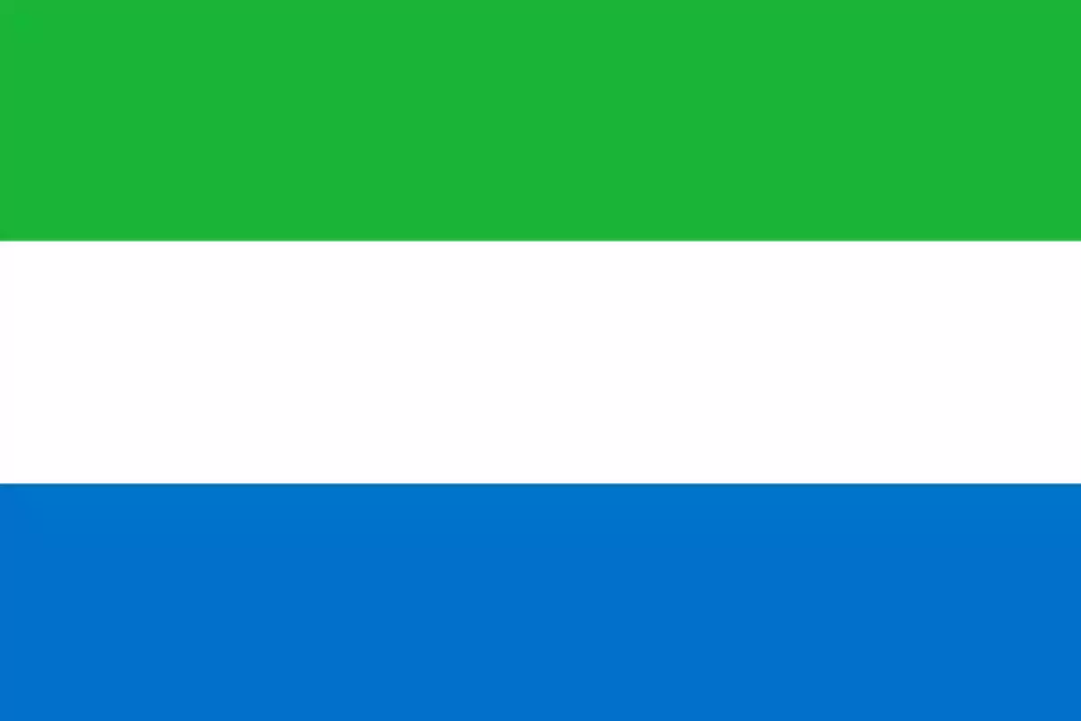 Flag with three horizontal stripes of equal size in green, white, and blue from top to bottom Flag with three horizontal stripes of equal size in green, white, and blue from top to bottom