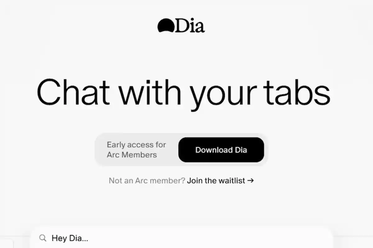 Dia home page with the text Dia home page with the text