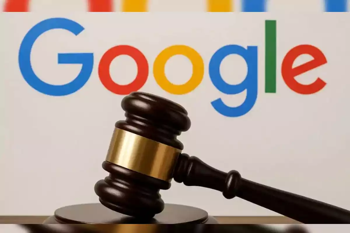 A judge’s gavel in front of the Google logo A judge’s gavel in front of the Google logo