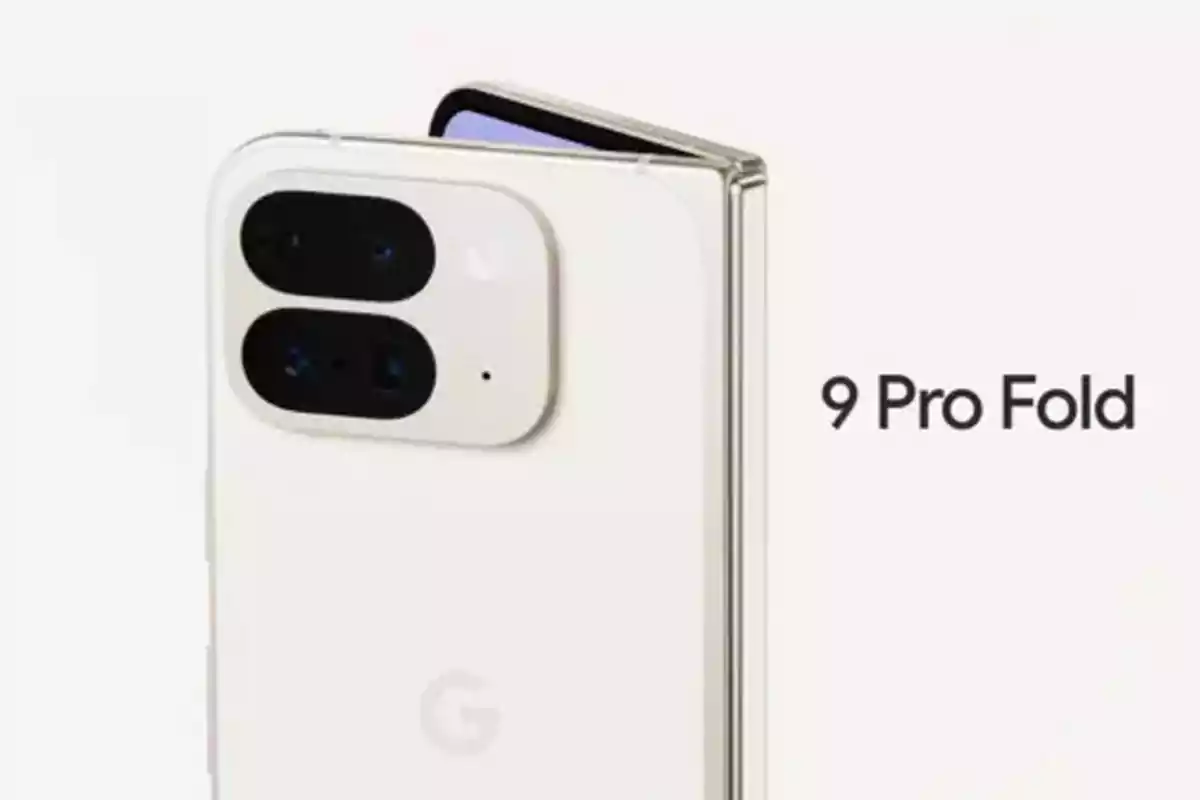 White foldable phone with rectangular rear camera module and White foldable phone with rectangular rear camera module and