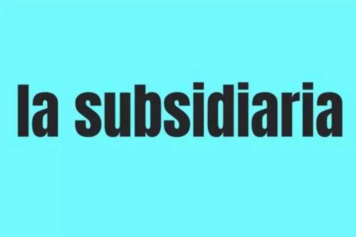 The subsidiary text in black letters on a light blue background