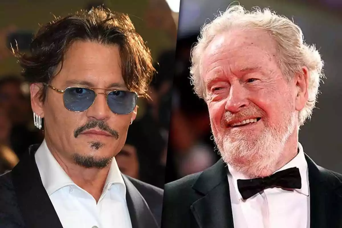 Two men dressed in suits at a formal event, one wearing sunglasses and the other a black bow tie.