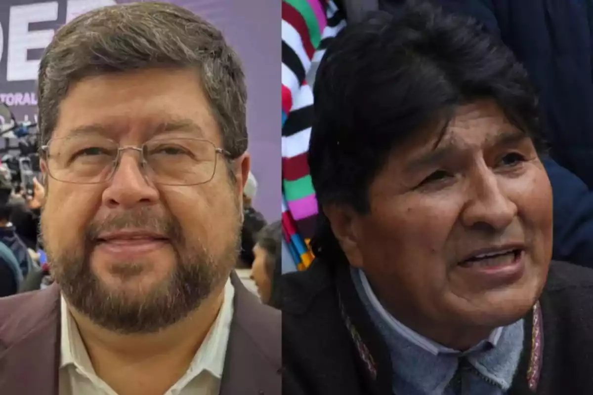 Dos hombres de mediana edad aparecen en un montaje fotográfico, uno lleva gafas y barba, el otro tiene el cabello oscuro y viste un suéter oscuro.