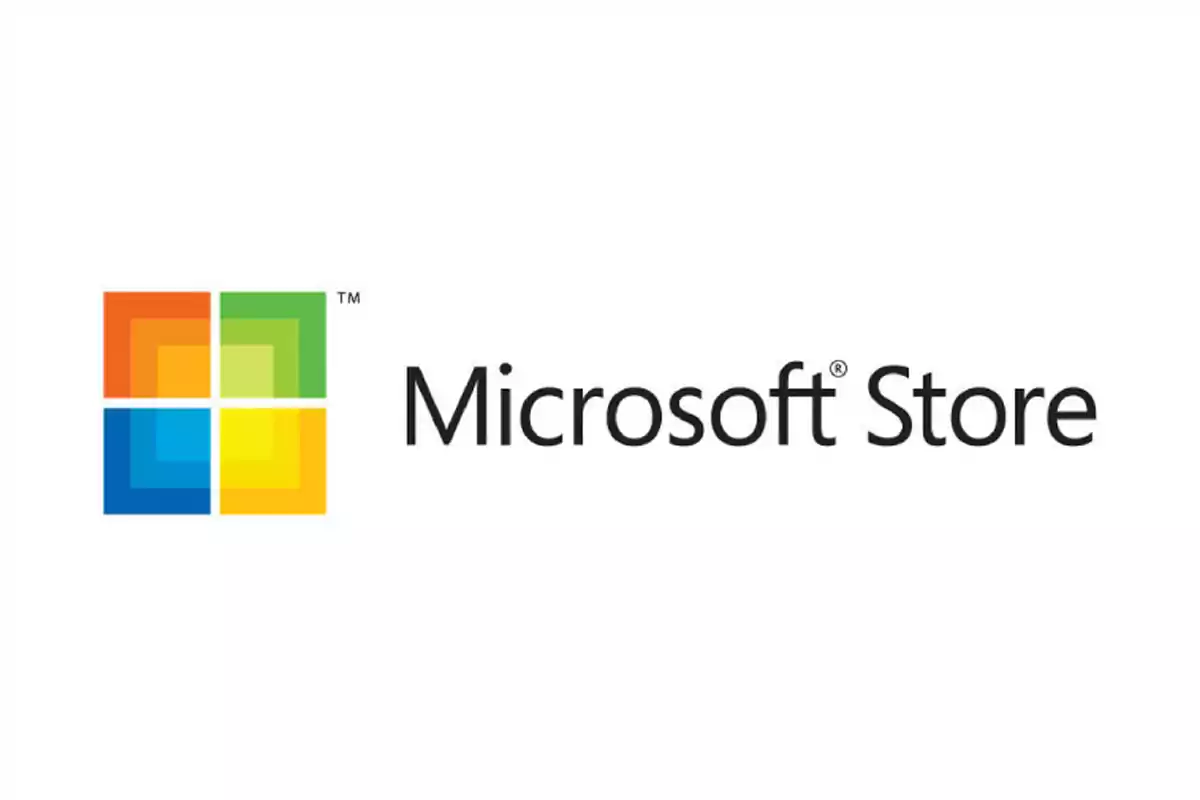 Logo de Microsoft Store con el texto a la derecha y un símbolo de cuatro cuadros de colores a la izquierda sobre fondo blanco Logo de Microsoft Store con el texto a la derecha y un símbolo de cuatro cuadros de colores a la izquierda sobre fondo blanco
