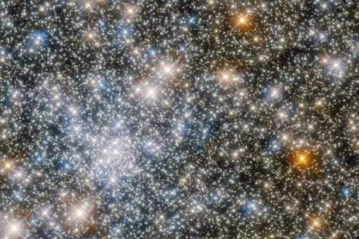 Cluster of stars shining in space with different colors and sizes Cluster of stars shining in space with different colors and sizes