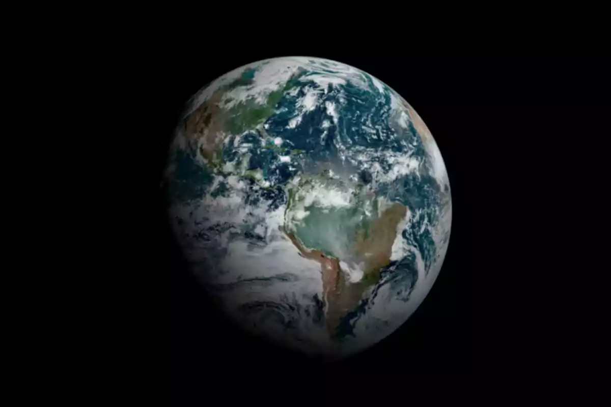 View of planet Earth from space with America in the center and a black background View of planet Earth from space with America in the center and a black background