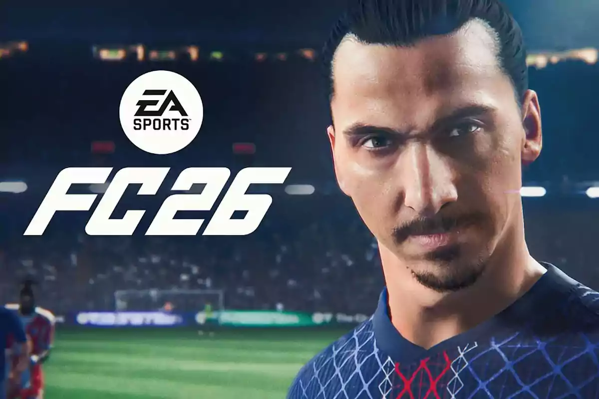 Cover of the video game EA Sports FC 26 featuring a player in the foreground and a stadium in the background Cover of the video game EA Sports FC 26 featuring a player in the foreground and a stadium in the background