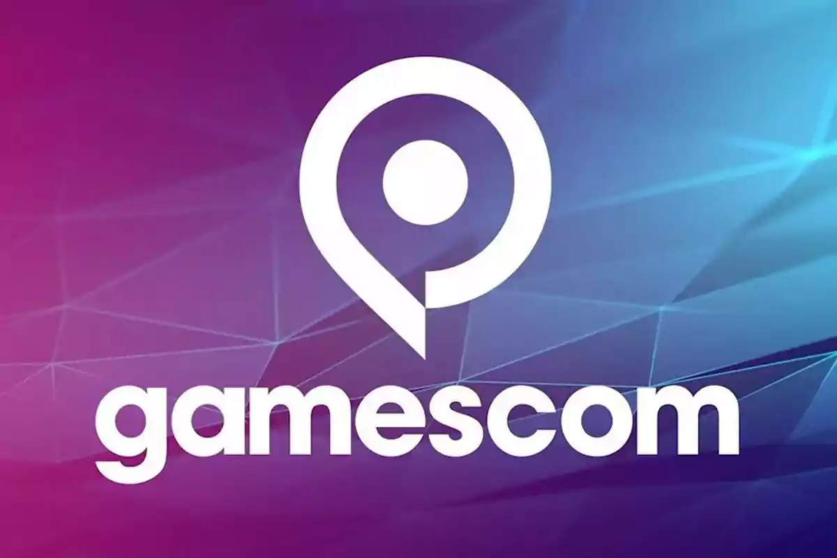 Gamescom logo on a gradient background in shades of purple and blue Gamescom logo on a gradient background in shades of purple and blue
