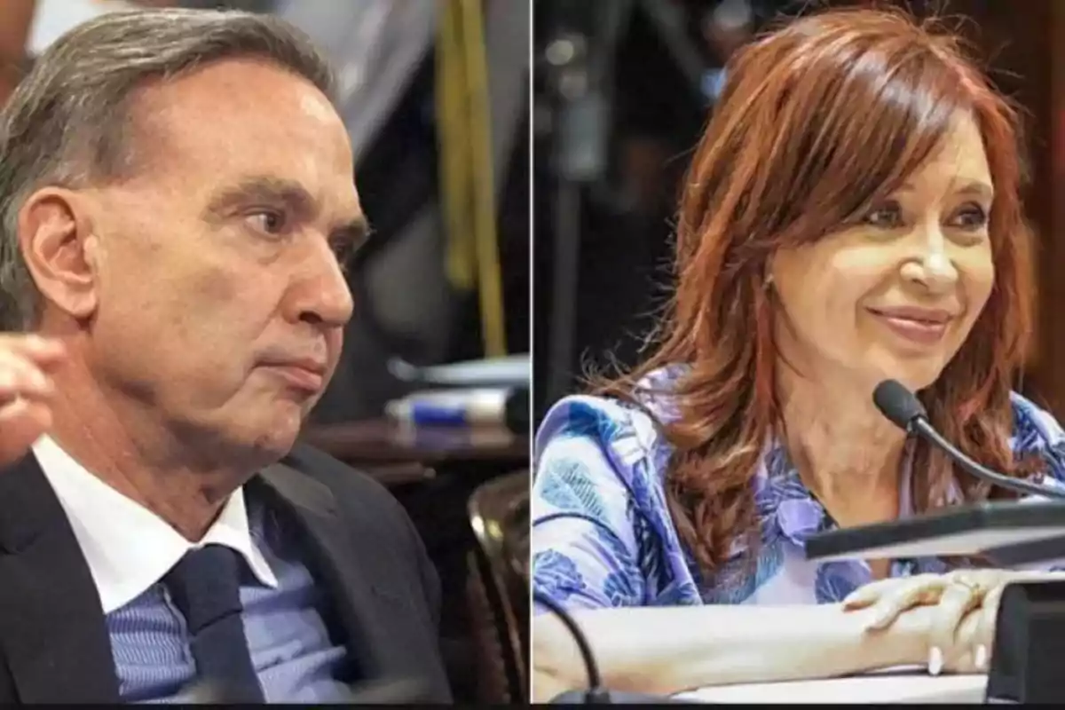 Dos personas sentadas en lo que parece ser una reunión o debate, una de ellas con expresión seria y la otra sonriendo frente a un micrófono Dos personas sentadas en lo que parece ser una reunión o debate, una de ellas con expresión seria y la otra sonriendo frente a un micrófono