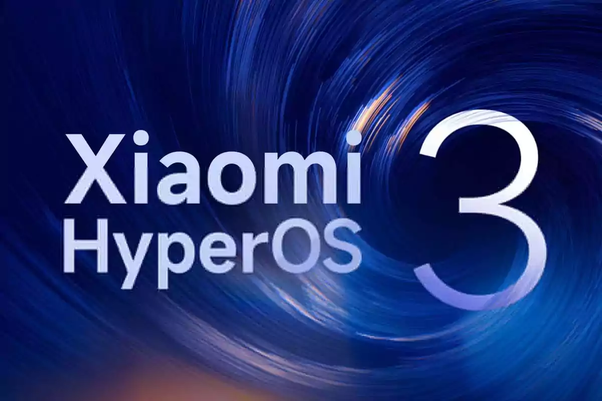 Xiaomi HyperOS 3 logo on a blue background with a swirl effect Xiaomi HyperOS 3 logo on a blue background with a swirl effect