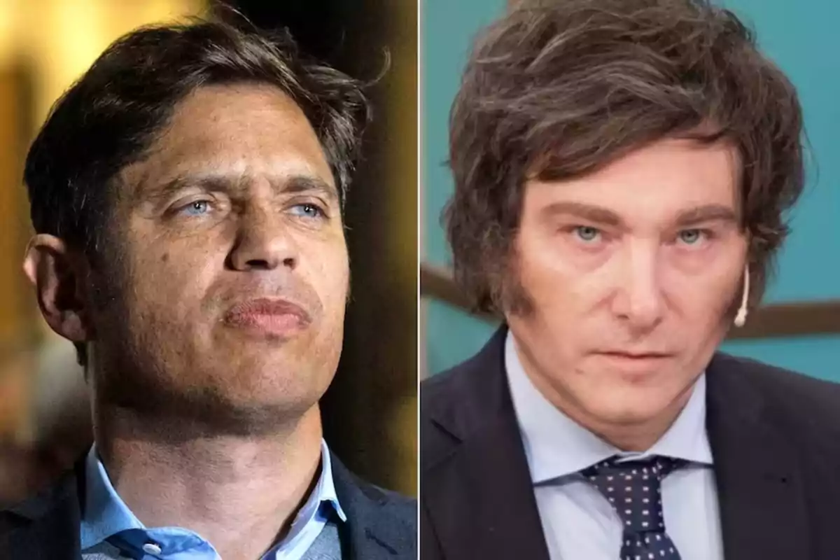 Dos hombres de cabello oscuro y ojos claros vestidos con traje aparecen en un montaje fotográfico uno al lado del otro