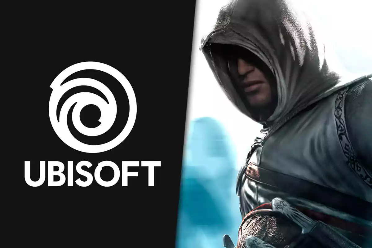Ubisoft logo next to a hooded character from the Assassin's Creed series