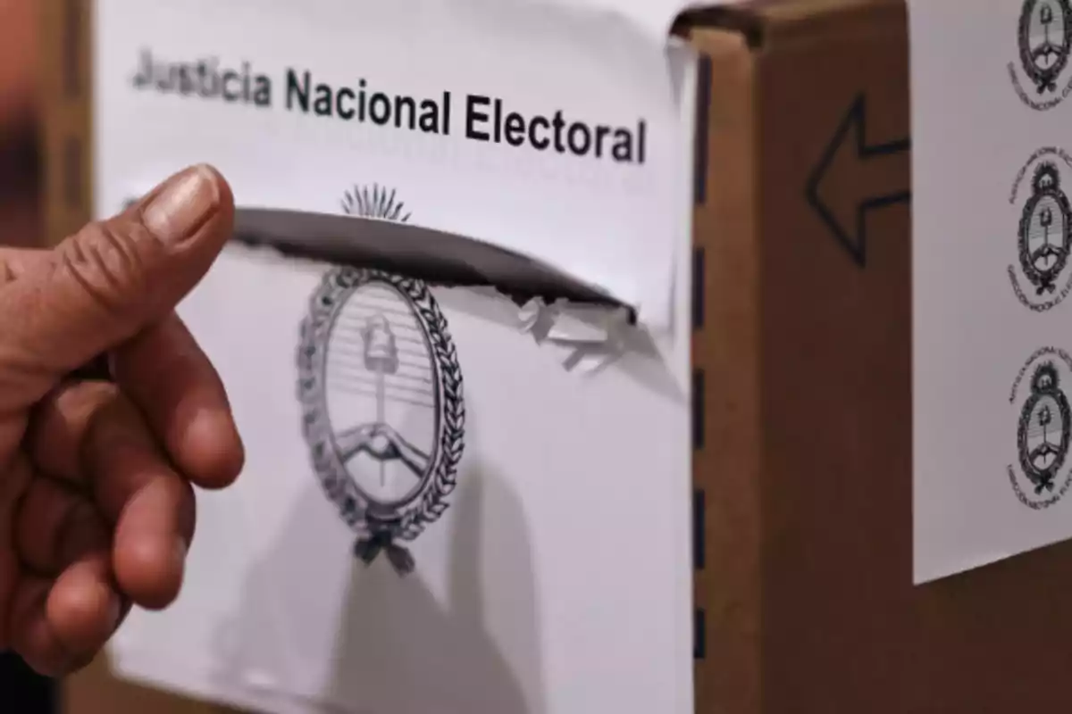 Hand inserting an envelope into an Argentine ballot box Hand inserting an envelope into an Argentine ballot box