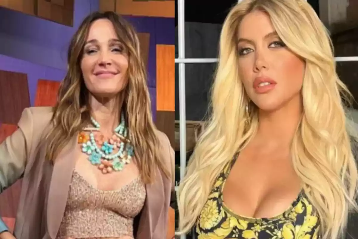 Dos mujeres posan una al lado de la otra, una con cabello castaño y la otra rubia, ambas lucen atuendos elegantes y miran a la cámara. Dos mujeres posan una al lado de la otra, una con cabello castaño y la otra rubia, ambas lucen atuendos elegantes y miran a la cámara.