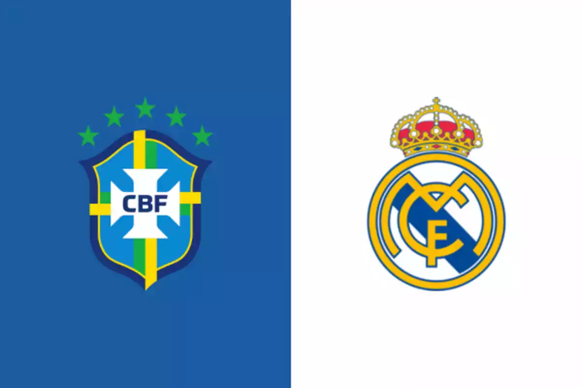 Escudos de dos equipos de fútbol sobre fondos azul y blanco. Escudos de dos equipos de fútbol sobre fondos azul y blanco.