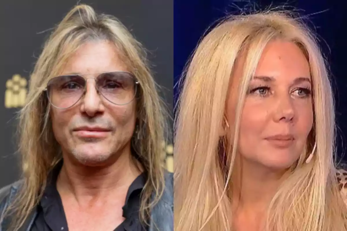 Dos personas con cabello rubio, una con gafas y chaqueta negra y la otra con un micrófono de diadema.