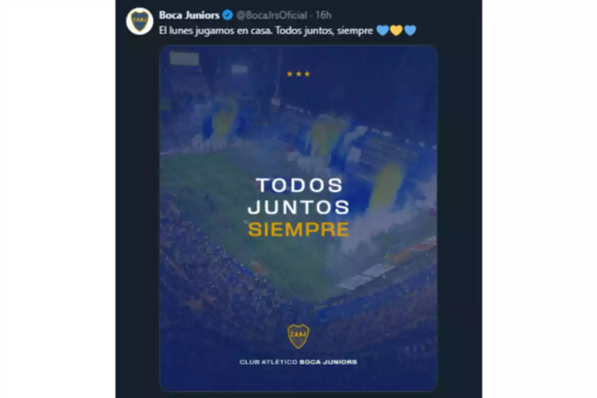 The image shows a soccer stadium full of fans with blue and yellow smoke, with the text The image shows a soccer stadium full of fans with blue and yellow smoke, with the text