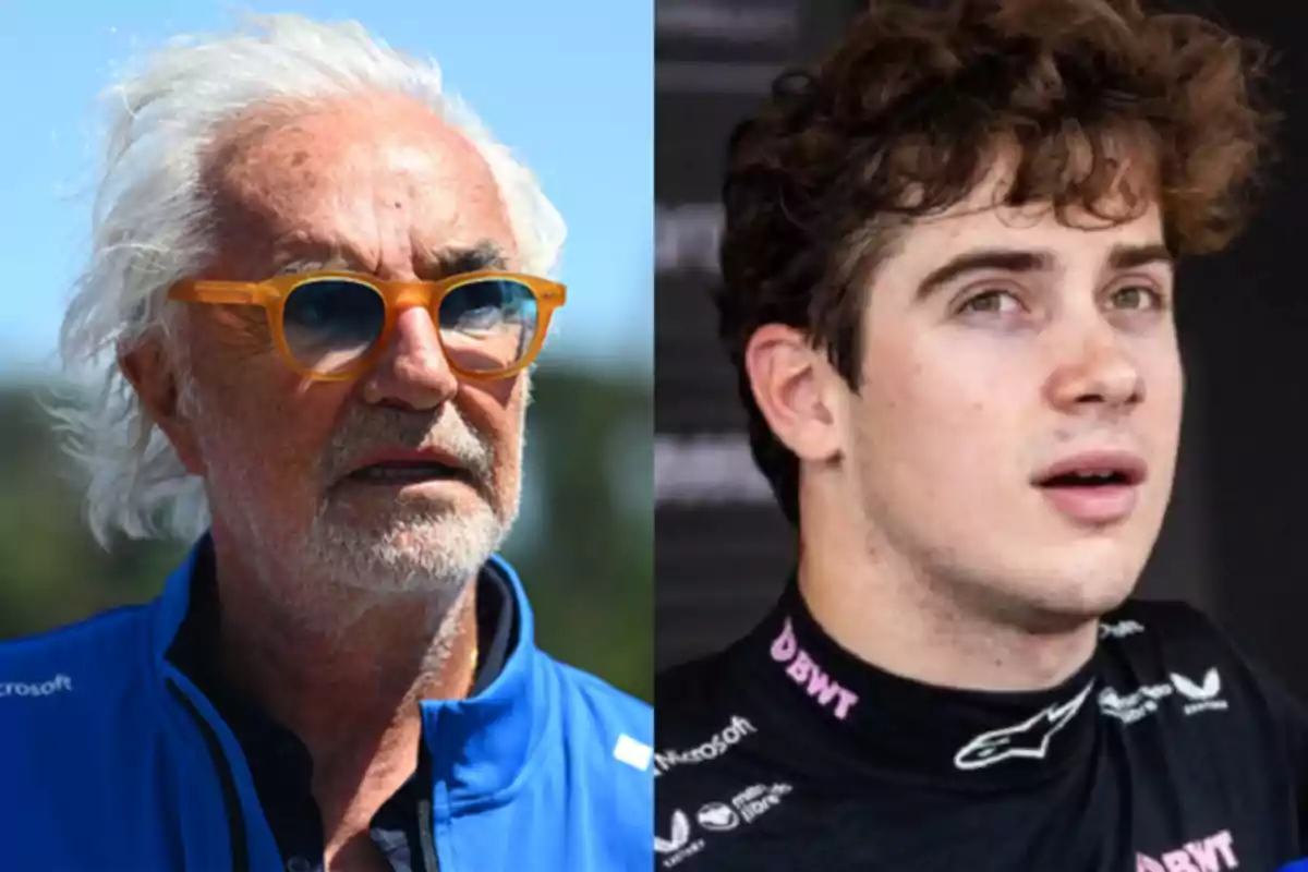 Dos hombres, uno mayor con gafas de sol y cabello blanco, y otro joven con cabello rizado, en una imagen dividida.
