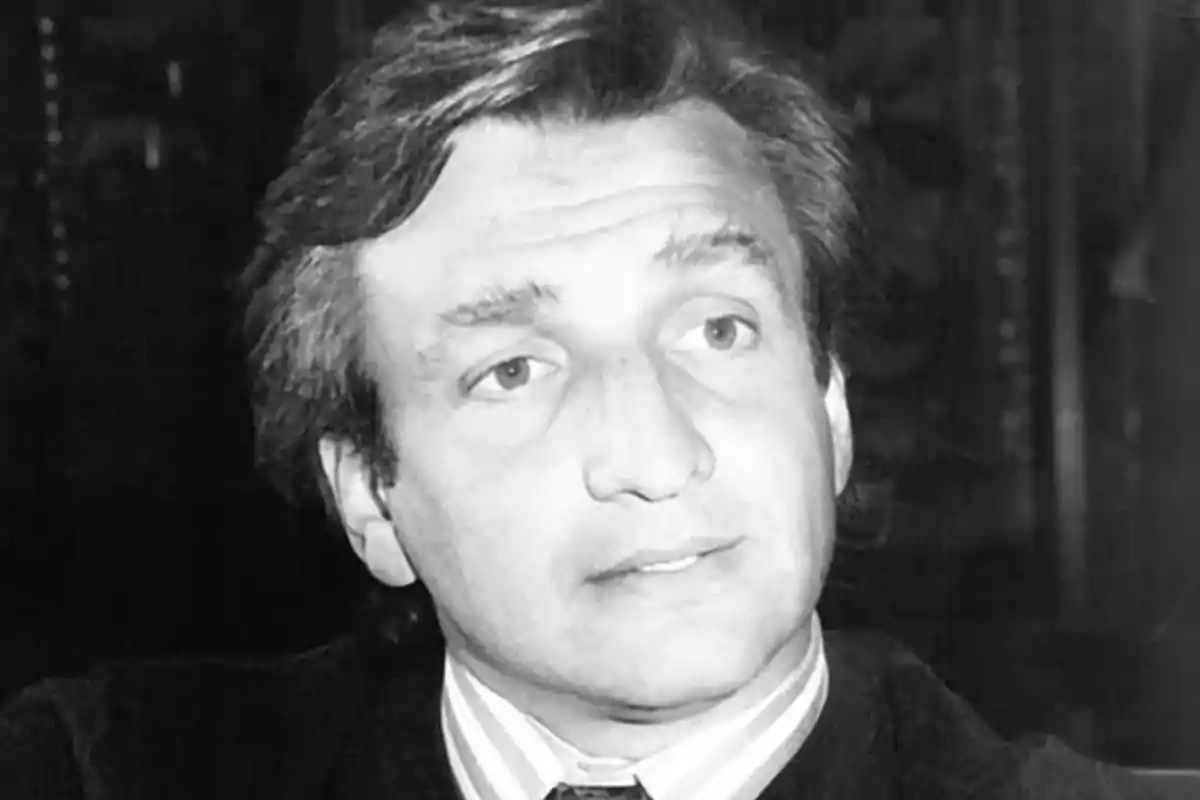 Middle-aged man with short hair and a serious expression in a black and white photograph Middle-aged man with short hair and a serious expression in a black and white photograph