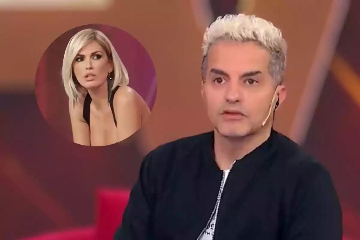 Ángel De Brito con cabello claro y auriculares está en un estudio de televisión, mientras que en un recuadro aparece Viviana Canosa con expresión seria.