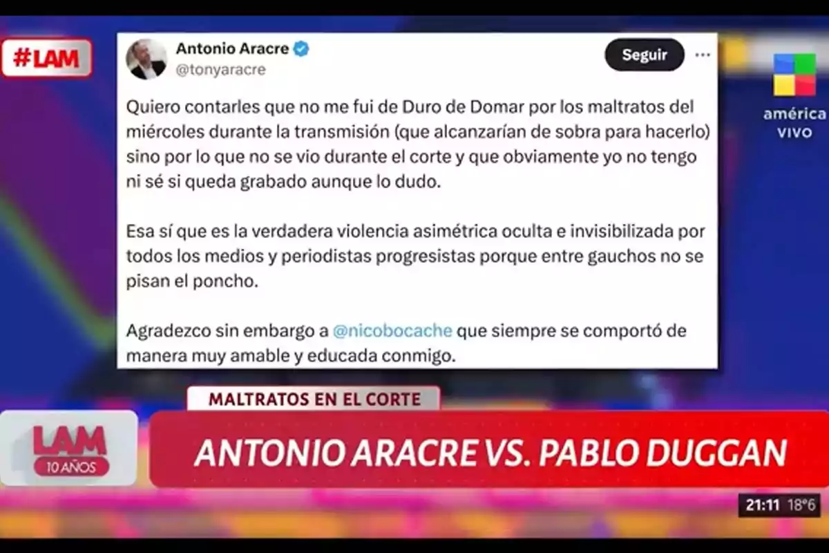Antonio Aracre clarifies that his departure from Antonio Aracre clarifies that his departure from