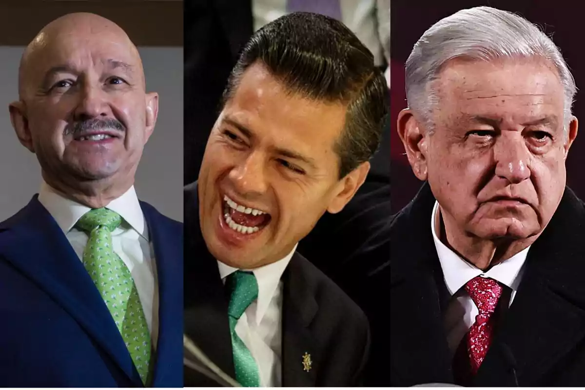 Three men in formal suits with different facial expressions.