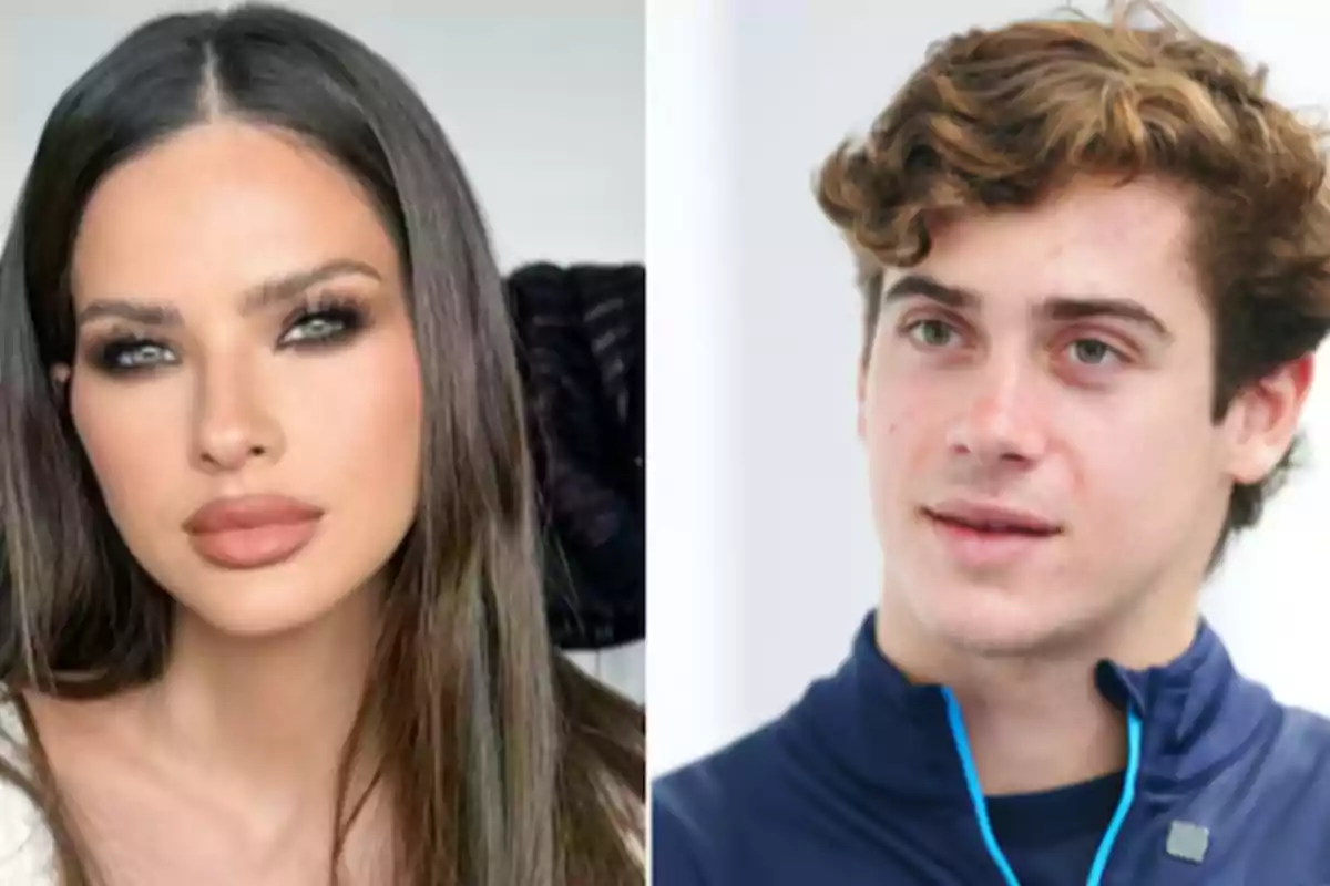 Una mujer con cabello largo y liso junto a un hombre con cabello rizado, ambos mirando hacia adelante.