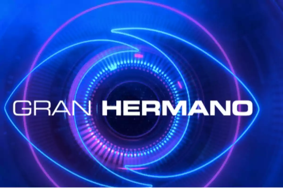 Logo del programa Gran Hermano con un diseño de ojo en tonos azules y morados.