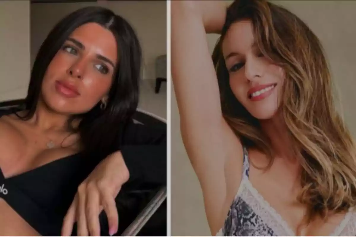 Dos mujeres posan en diferentes ambientes, una con cabello oscuro y la otra con cabello claro, ambas mirando hacia la cámara y sonriendo suavemente.