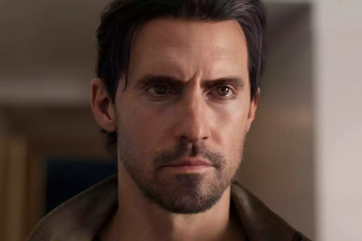 Hombre de cabello oscuro y barba corta con expresión seria mirando al frente Hombre de cabello oscuro y barba corta con expresión seria mirando al frente