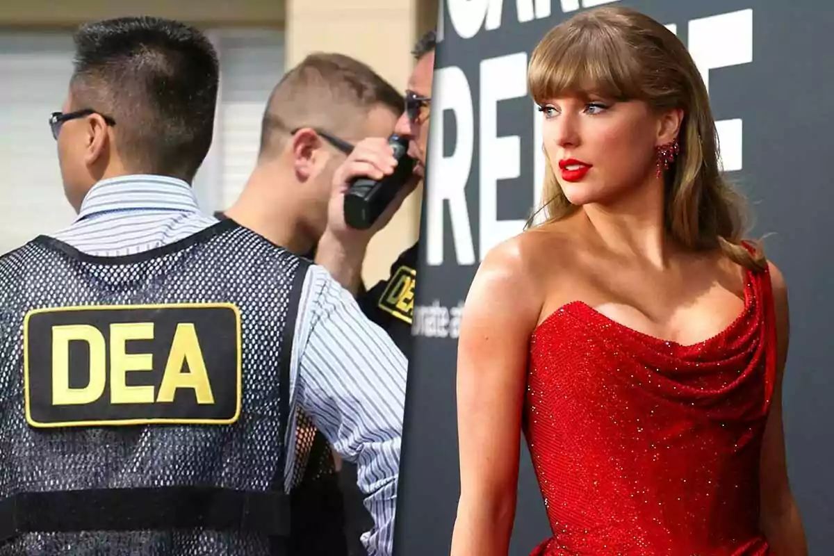 Agentes de la DEA de un lado y Taylor Swift del otro.