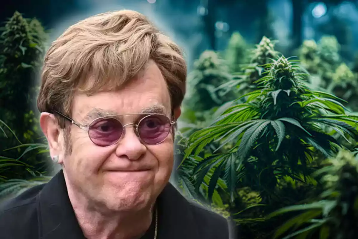 Elton John con cara de preocupado critica la legalización de la marihuana.