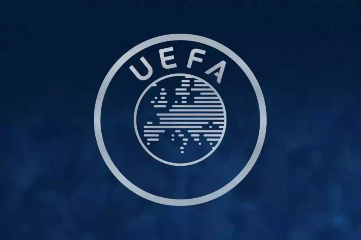 UEFA logo on a dark blue background UEFA logo on a dark blue background