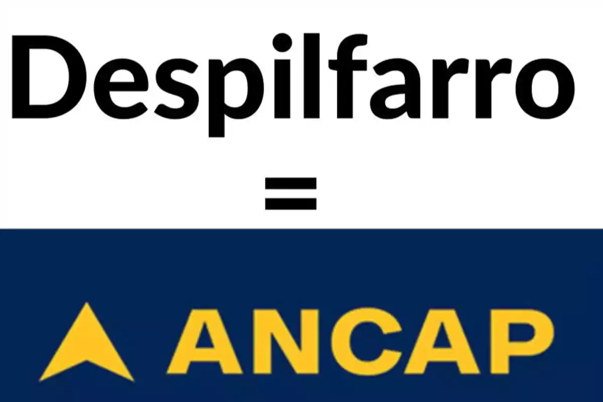 La imagen muestra la palabra "Despilfarro" seguida de un signo igual y el logo de ANCAP.