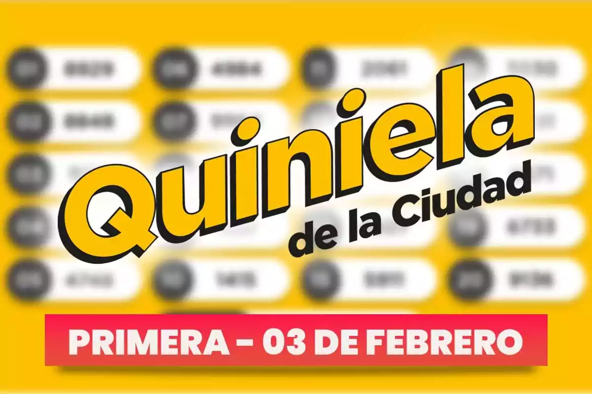 Cartel de resultados de la Quiniela de la Ciudad con fecha 03 de febrero.