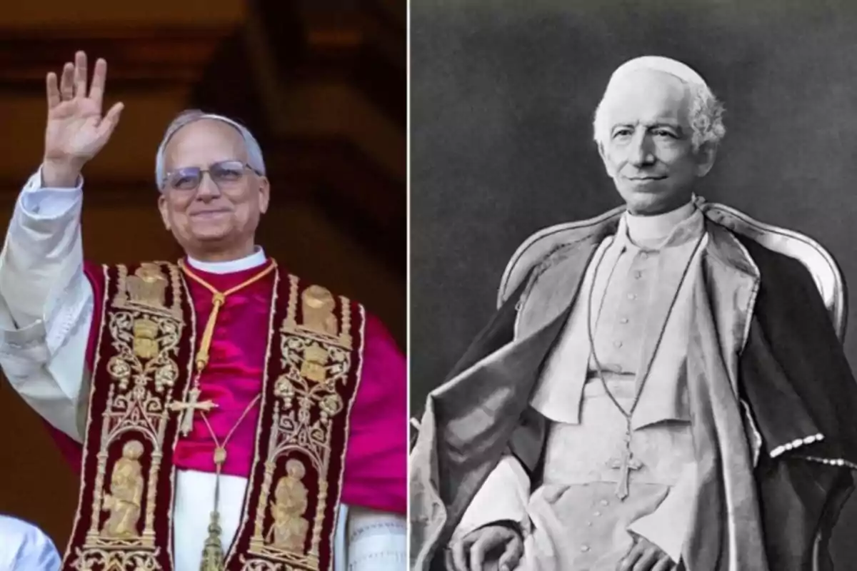 Dos imágenes de figuras religiosas, una a color y otra en blanco y negro.