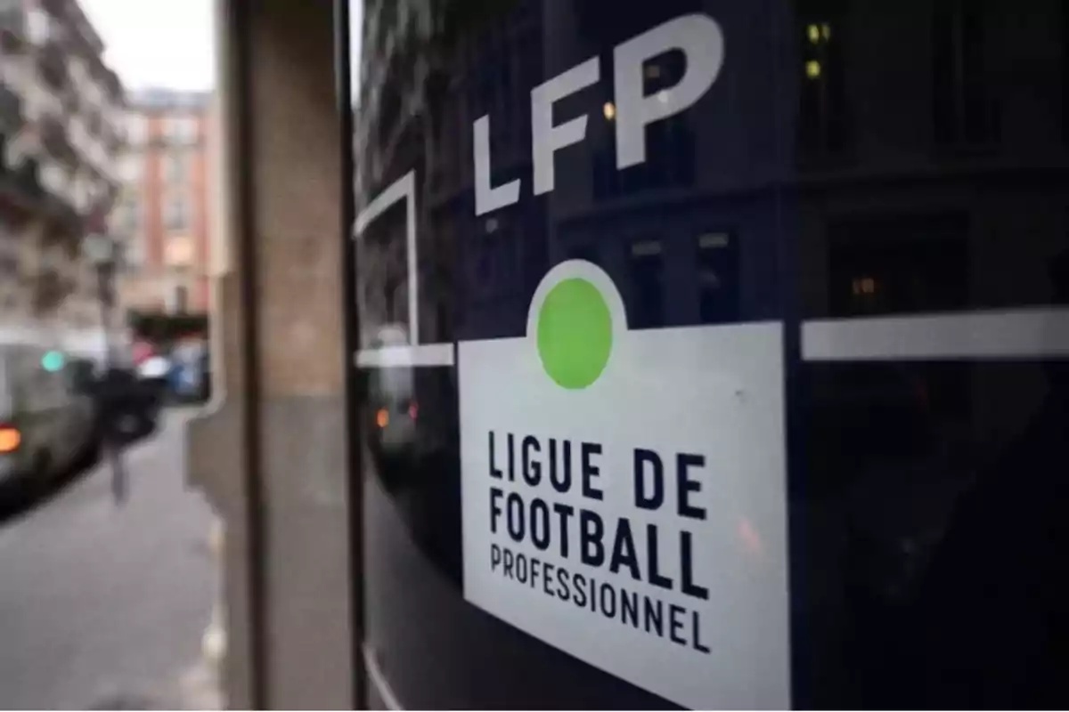 A sign of the Ligue de Football Professionnel on an urban street. A sign of the Ligue de Football Professionnel on an urban street.