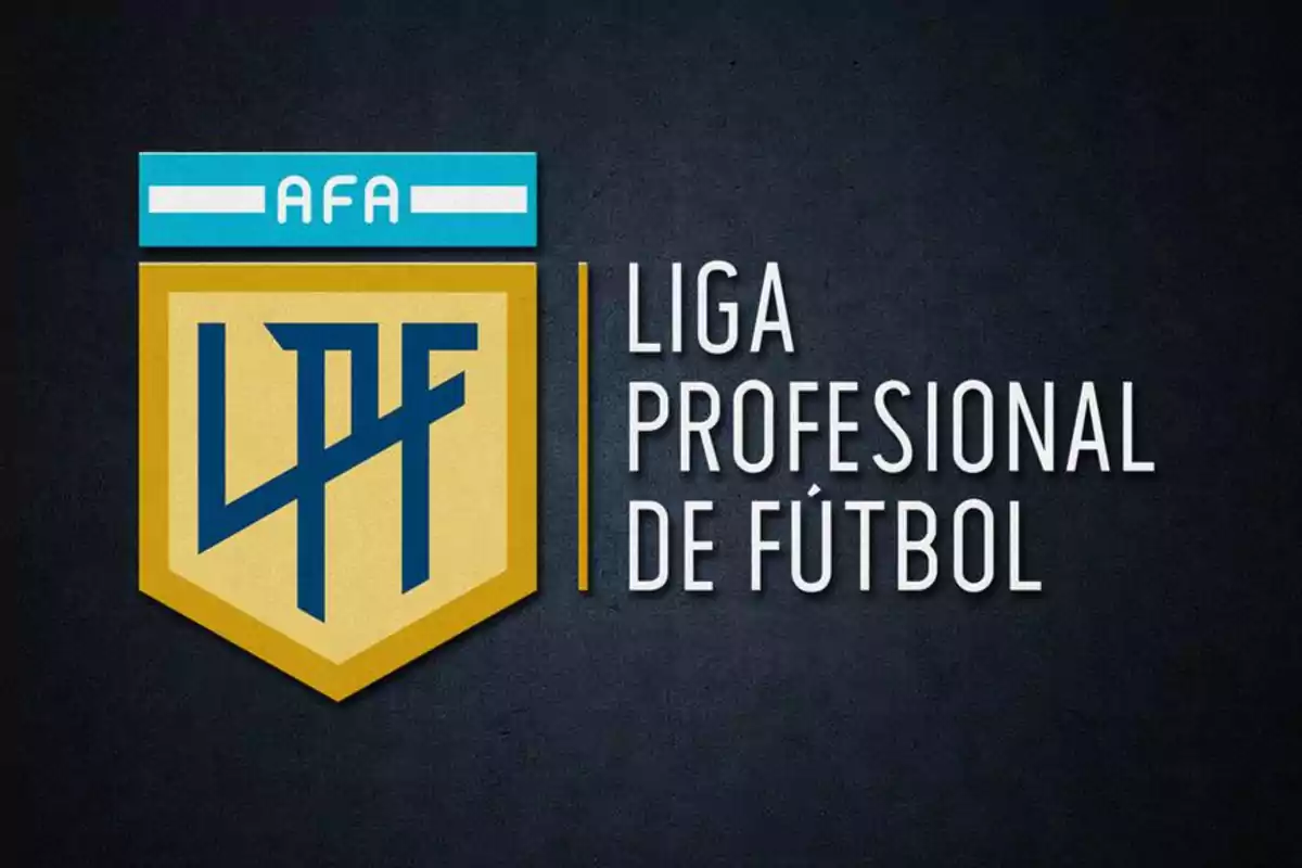 Logo de la Liga Profesional de Fútbol de la AFA con fondo oscuro.