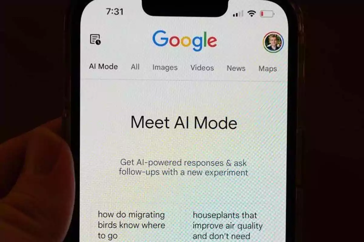 Mobile phone screen showing a Google search with the title Mobile phone screen showing a Google search with the title