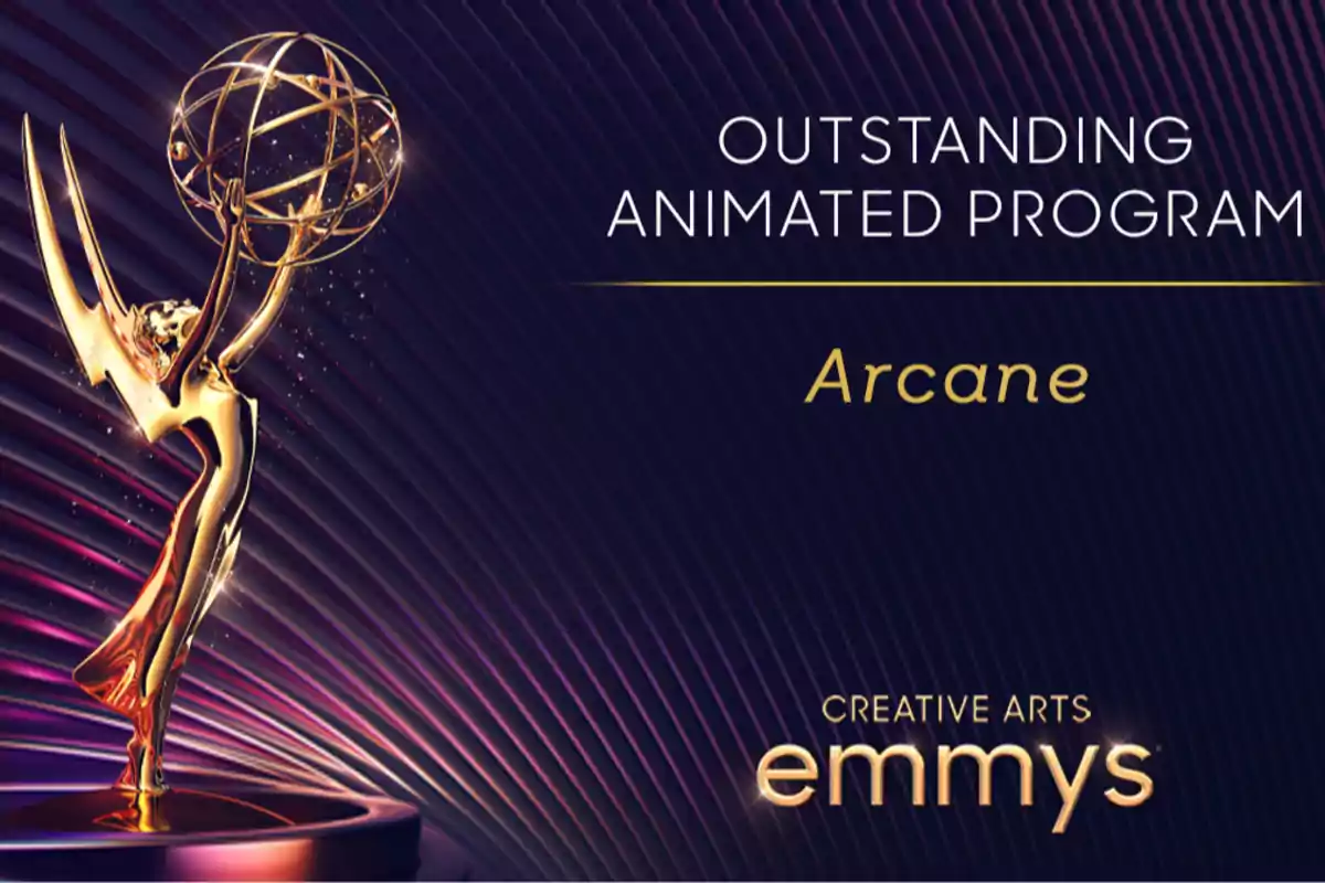 Premio Emmy al Programa Animado Sobresaliente otorgado a Arcane en los Creative Arts Emmys.