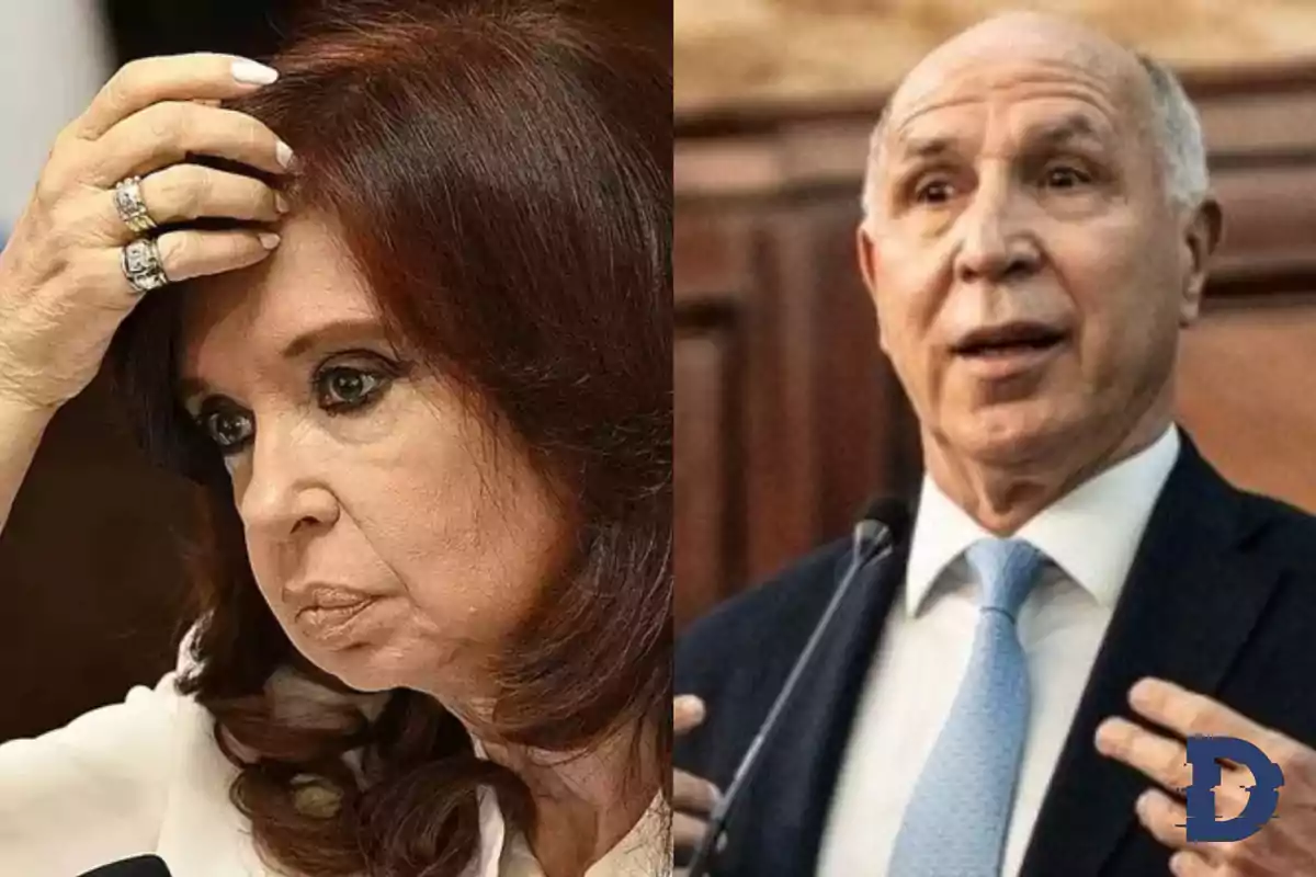 Dos personas en una imagen dividida, una mujer a la izquierda con expresión pensativa y un hombre a la derecha hablando.