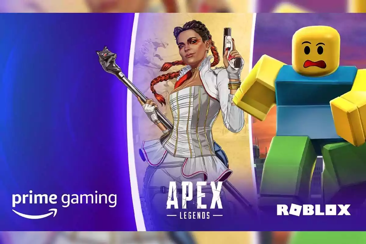 Promoción de Prime Gaming con imágenes de Apex Legends y Roblox Promoción de Prime Gaming con imágenes de Apex Legends y Roblox